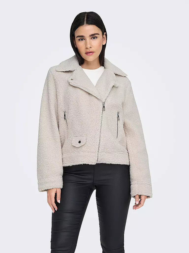 ONLY | Giacca effetto pelliccia ONLRIO TEDDY BIKER | Crema