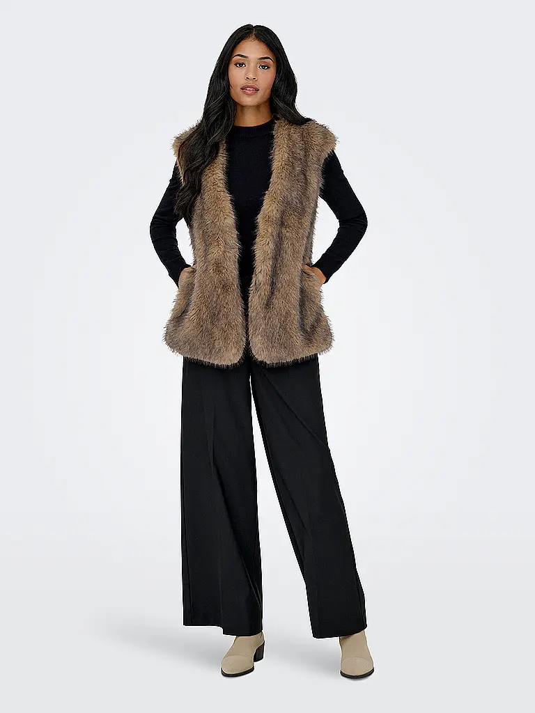 ONLY | Gilet in pelliccia sintetica ONLDAWN | Marrone chiaro