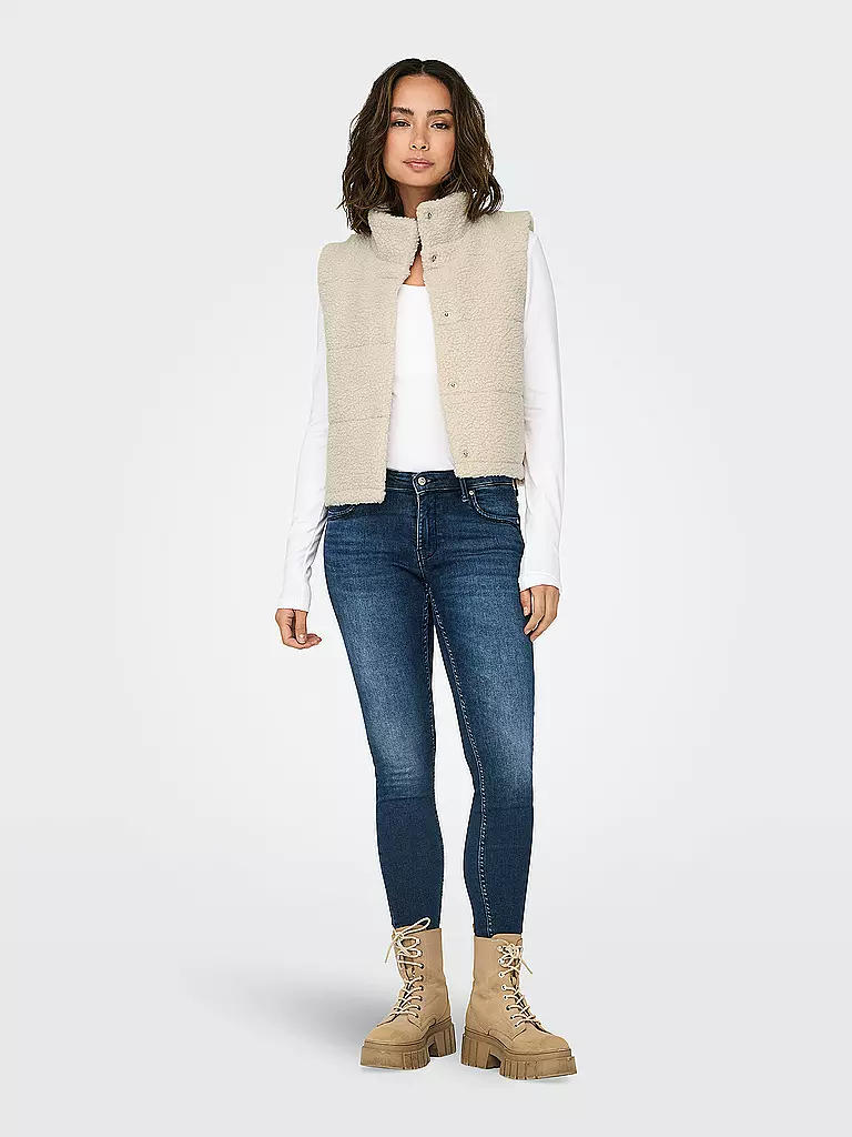 ONLY | Gilet trapuntato effetto pelliccia ONLSANDRA | Grigio chiaro