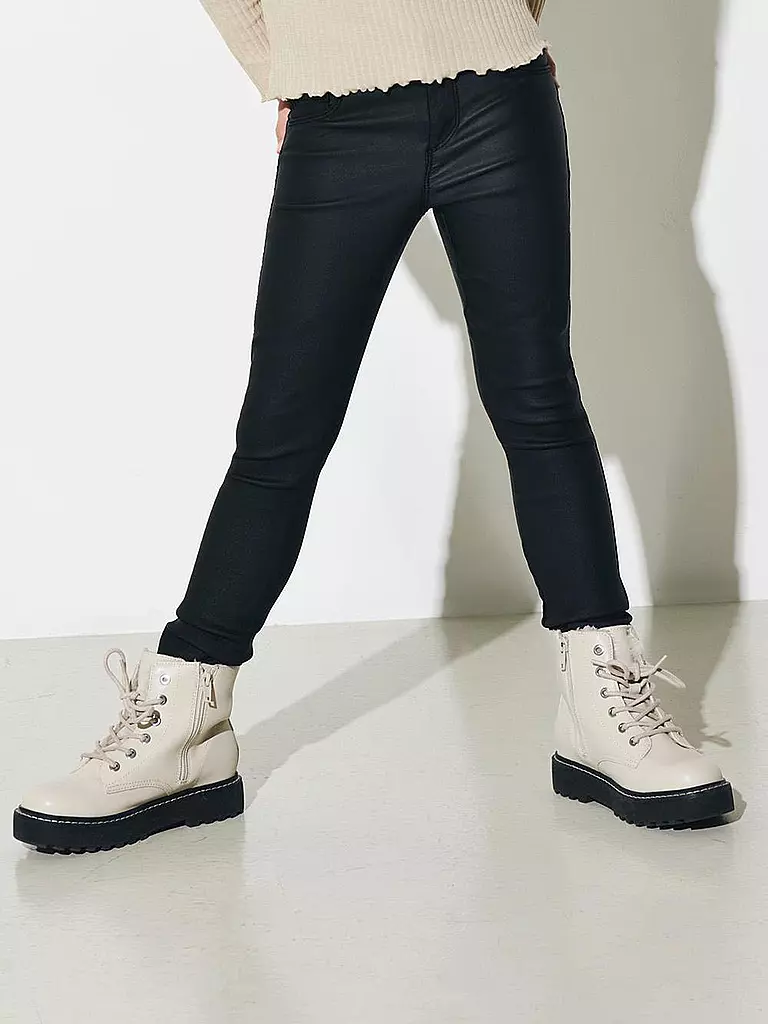 ONLY | Jeans da ragazza effetto pelle slim fit KONROYAL | Nero