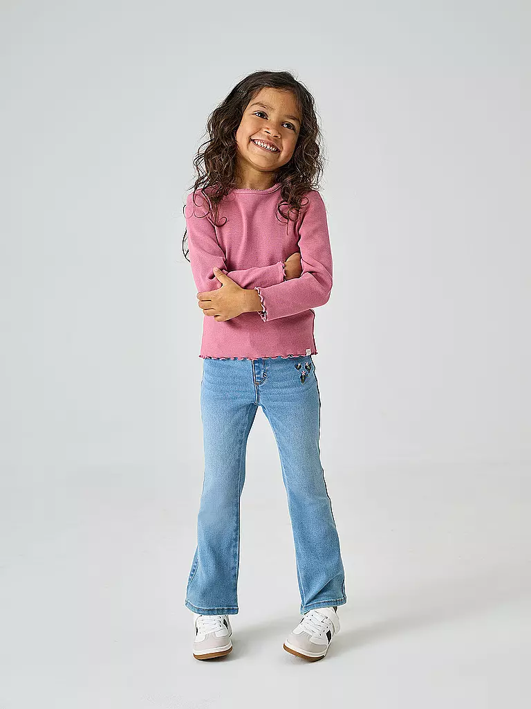 ONLY | Jeans da ragazza Wide Fit KMGROYAL FLARED FLOWER | Blu chiaro