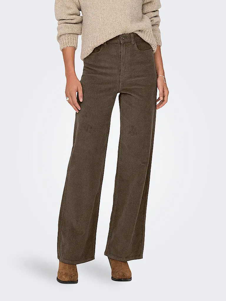 ONLY | Pantaloni a coste a gamba larga ONLHOPE | Marrone