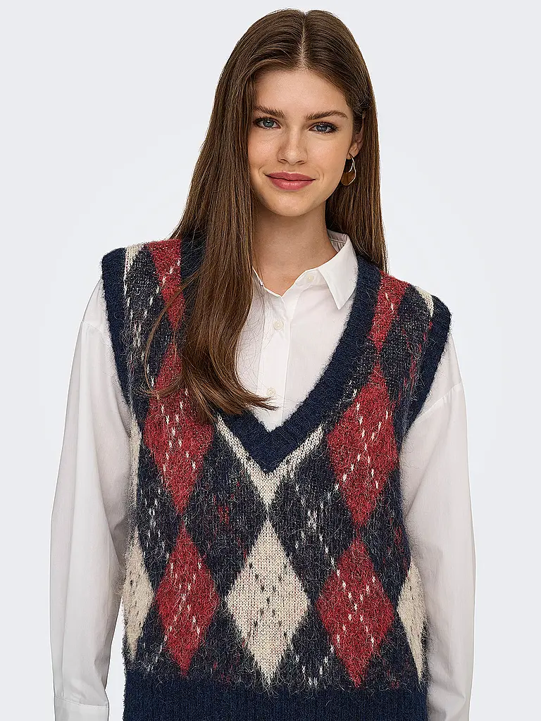 ONLY | Pullunder ONLNOEME
Marke: ONLY
Farbe: bunt
Kategorien: Mode,Damen
Tags: Fashion Tipp

Ärmellänge: ohne Arm
Ausschnitt: V-Ausschnitt
Material: Polyester / Polyamid,Polyacryl / Acryl,Wolle,Nylon
Musterung: Allover
Passform (Oberbekleidung): Regular
Stil: | 