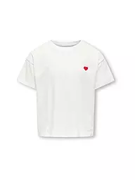 ONLY | T-shirt da ragazza KOGMAIKEN LIFE CROPHEART | Bianco