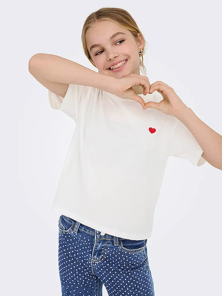 ONLY | T-shirt da ragazza KOGMAIKEN LIFE CROPHEART | 