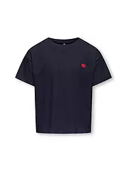 ONLY | T-shirt da ragazza KOGMAIKEN LIFE CROPHEART | Blu scuro