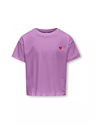 ONLY | T-shirt da ragazza KOGMAIKEN LIFE CROPHEART | Lilla