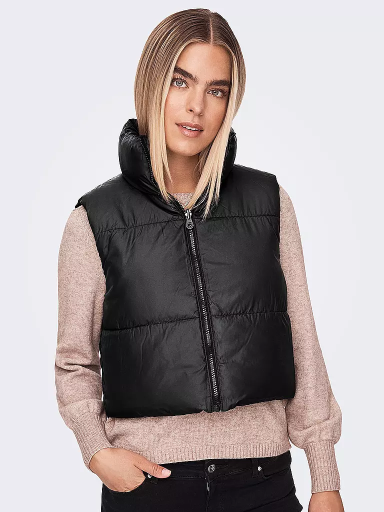 ONLY | Wendesteppgilet Cropped Fit ONLRICKY  | Nero