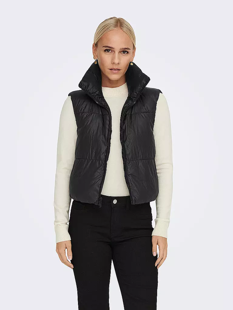 ONLY | Wendesteppgilet Cropped Fit ONLRICKY  | Nero