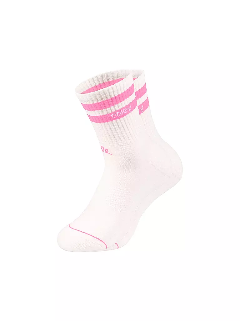 OOLEY | Calze STREETMOOD bianco / rosa neon | Bianco