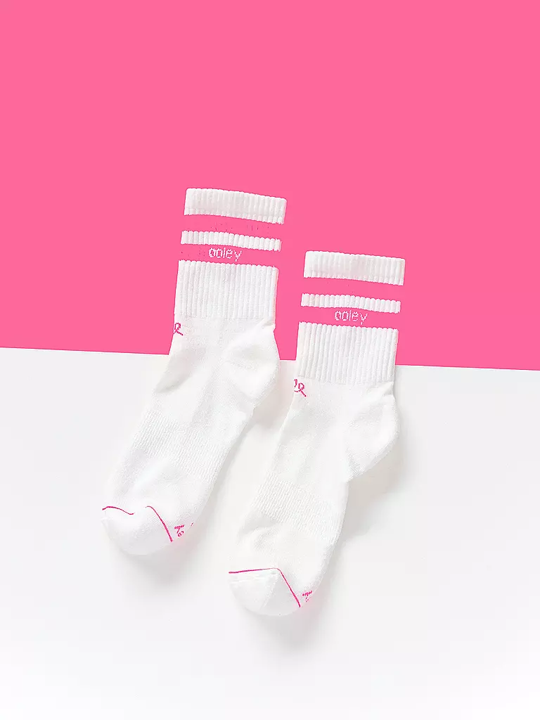 OOLEY | Calze STREETMOOD bianco / rosa neon | Bianco