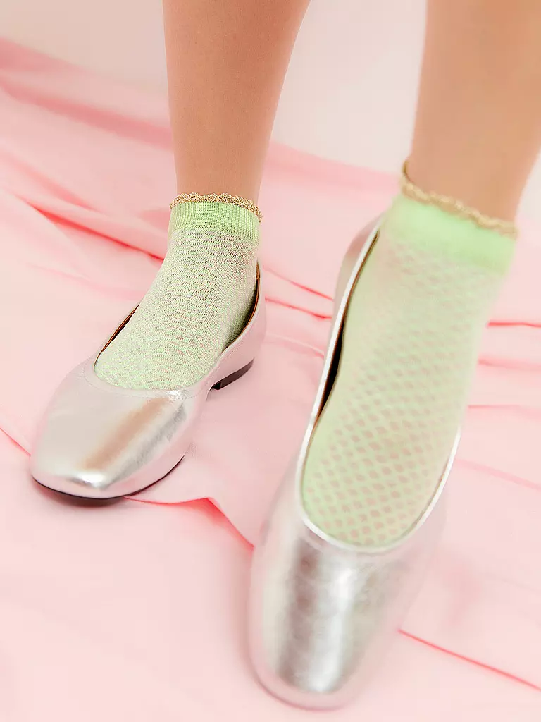 OOLEY | Calzini confezione da 2 ELEGANT S. Lime/White | Verde chiaro