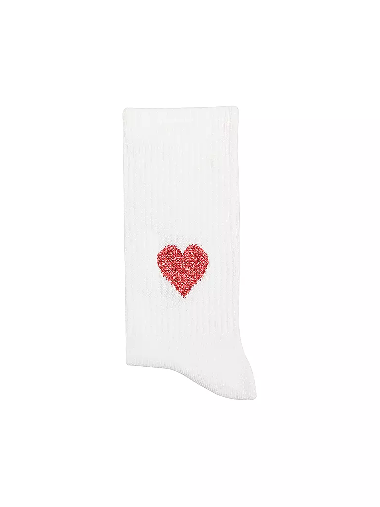 OOLEY | Calzini ICON glitter love red | Bianco
