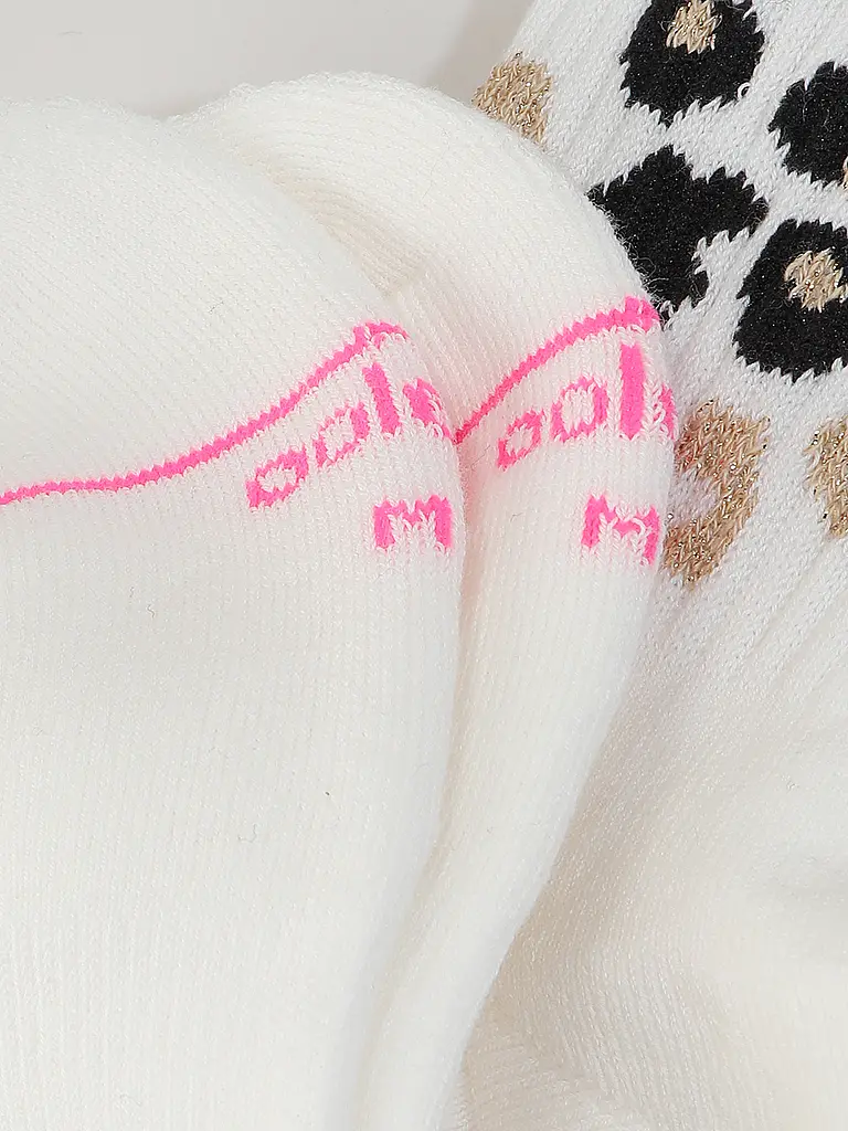 OOLEY | Calzini LEO Allover rosa neon bianco | Bianco
