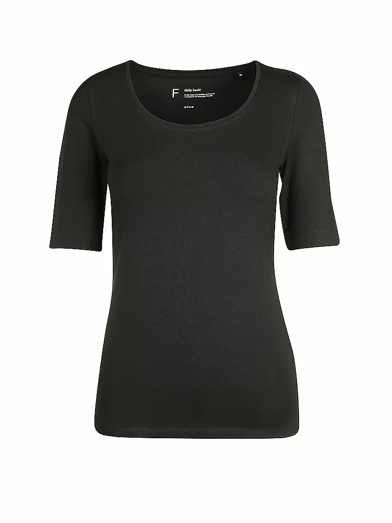 OPUS | Basic T-Shirt "Daily F" | Nero