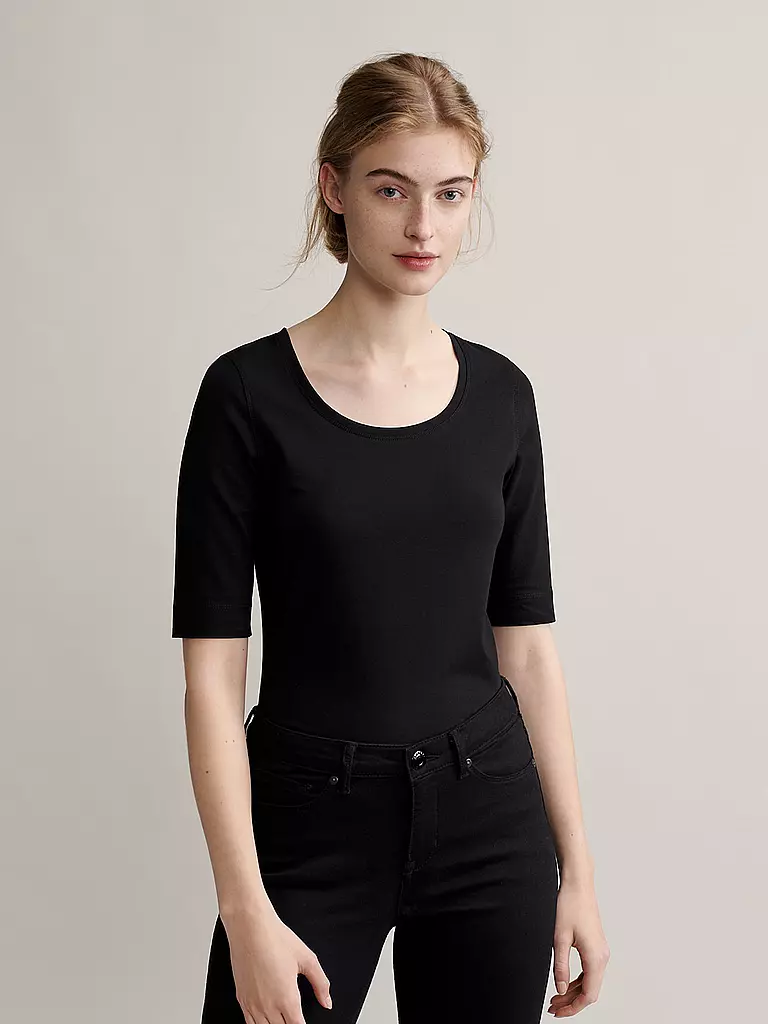 OPUS | Basic T-Shirt "Daily F" | Nero