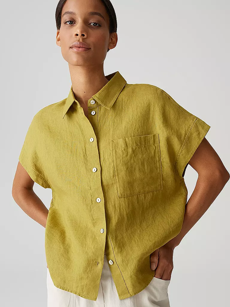 OPUS | Blusa in lino FELISA | Senape