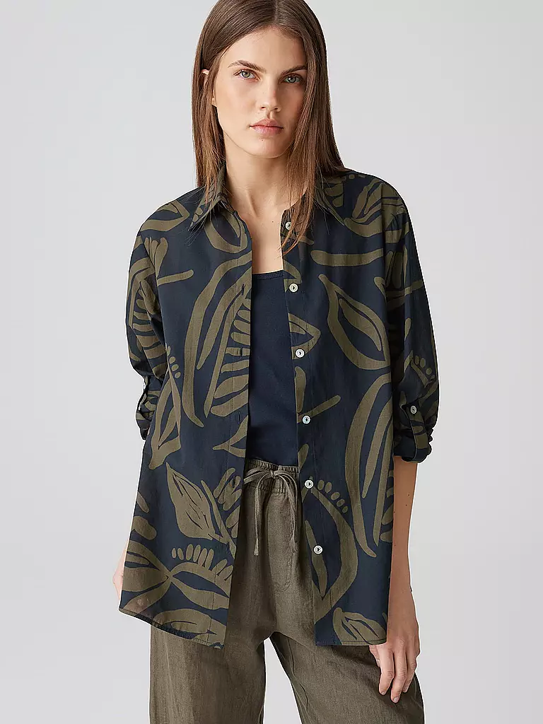 OPUS | Blusa-camicia FUMINE TROPICAL | Blu scuro