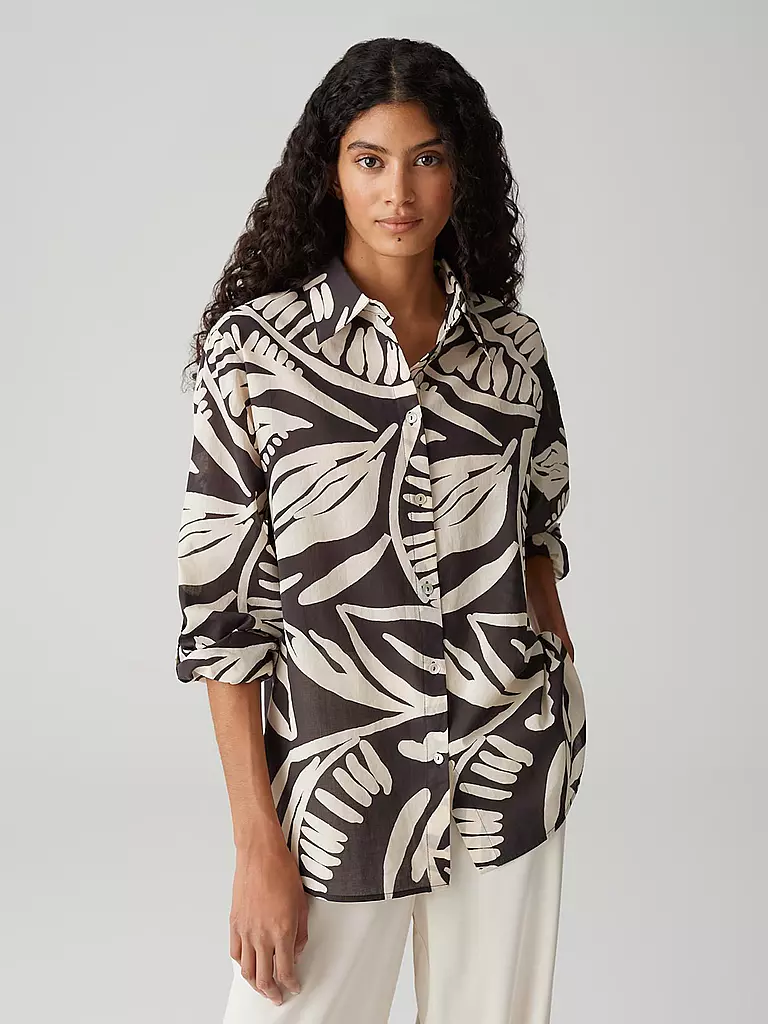 OPUS | Blusenshirt FUMINE TROPICAL | Marrone