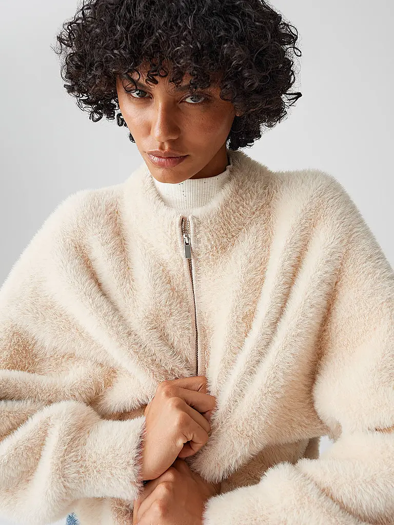 OPUS | Cardigan effetto pelliccia DORES | Beige