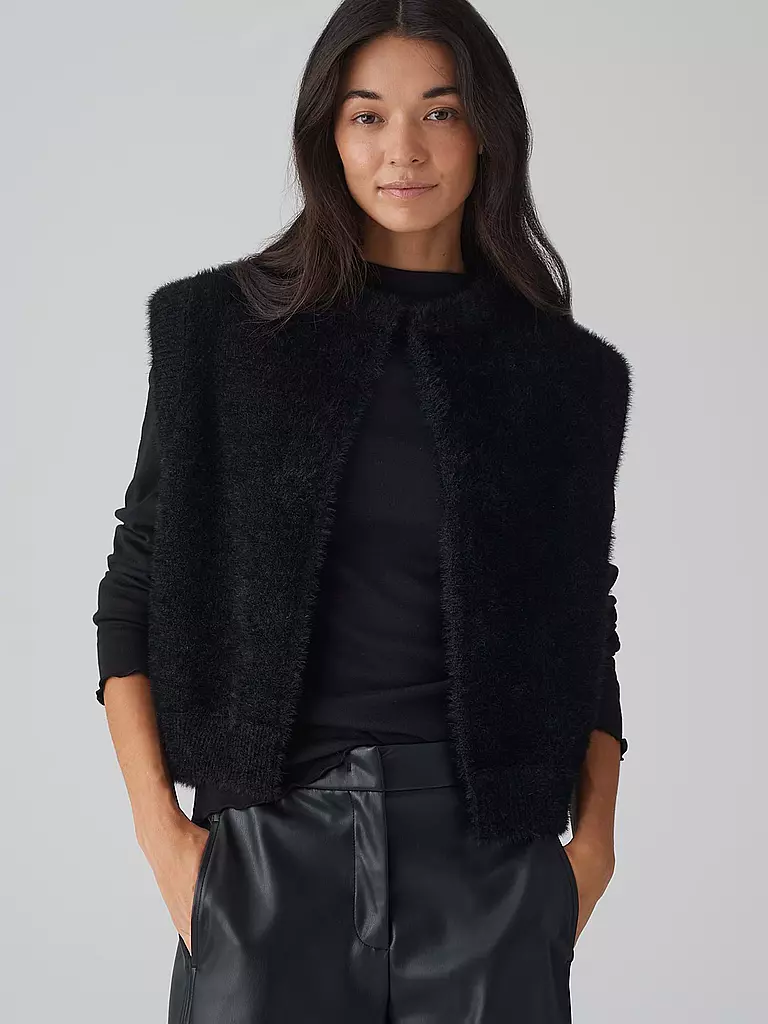 OPUS | Gilet in Felloptik DESTO | Nero