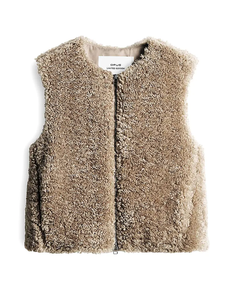 OPUS | Gilet in pelliccia sintetica WAHIDA | Marrone chiaro