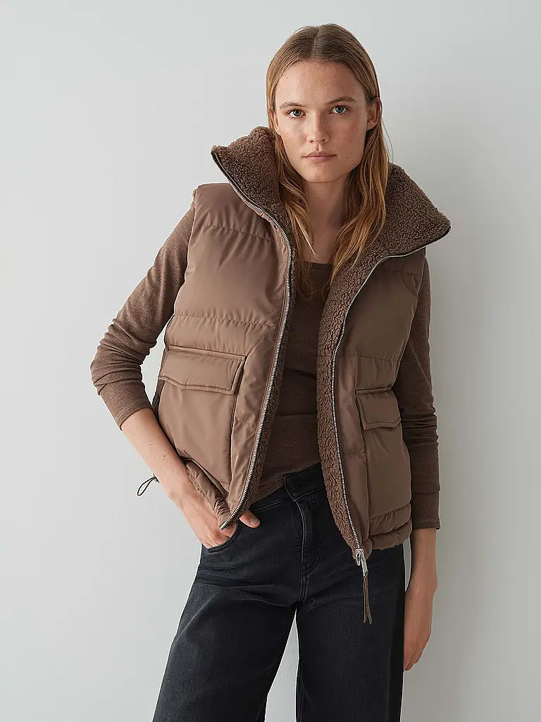 OPUS | Gilet trapuntato reversibile WENDARA | Marrone