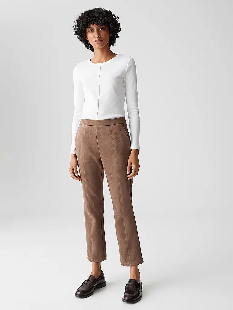 OPUS | Hose in Lederoptik ELVINA COZY | Marrone