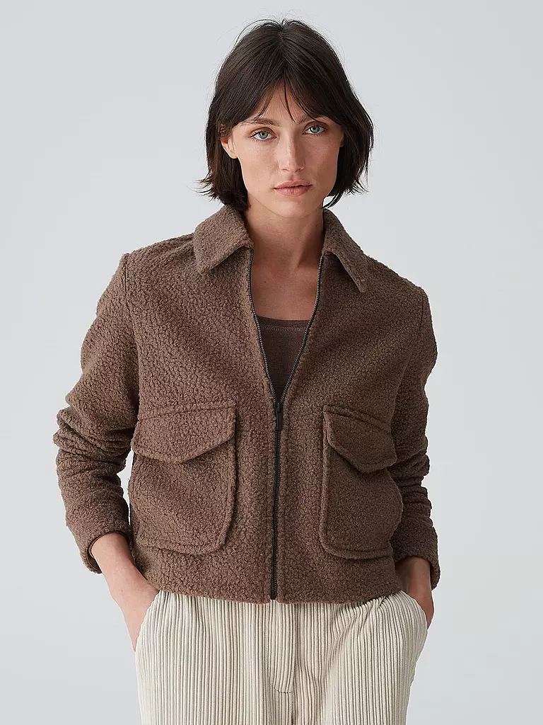 OPUS | Jacke in Felloptik HOLMA | Marrone