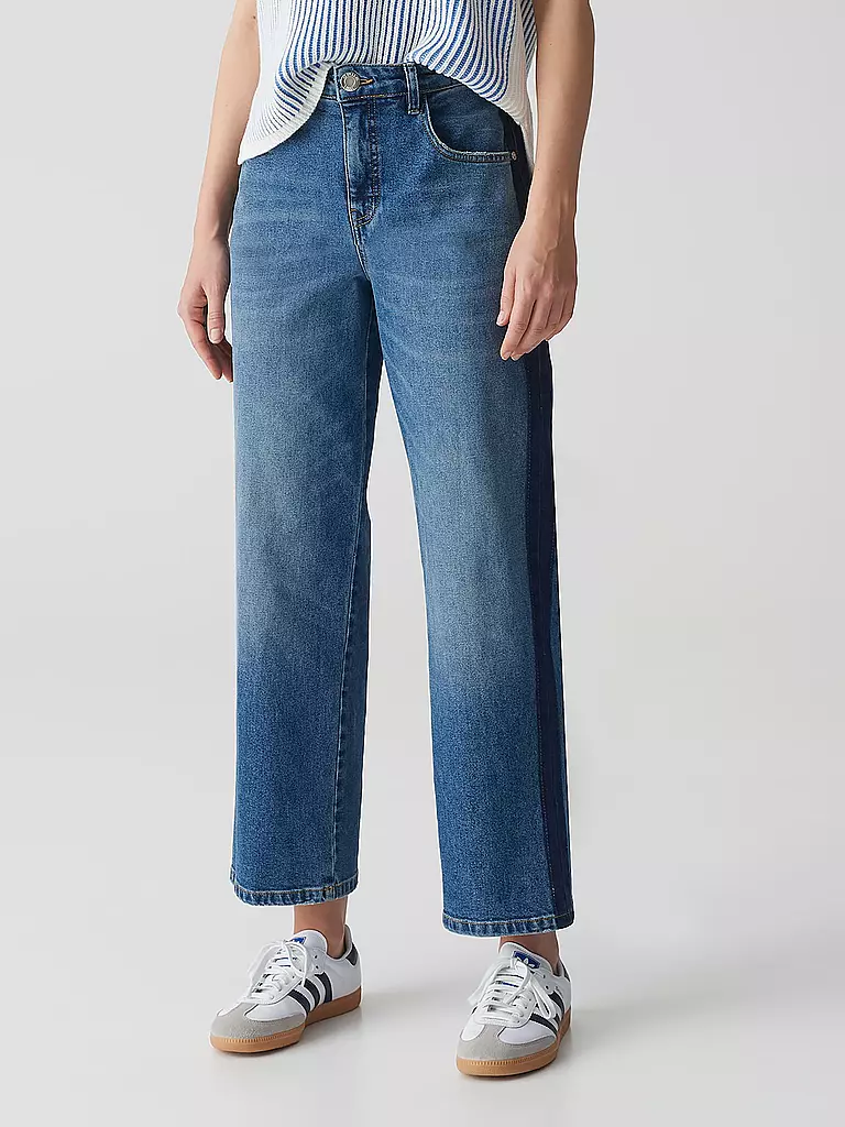 OPUS | Jeans Straight Fit 7/8 LANI STRIPE | Blu