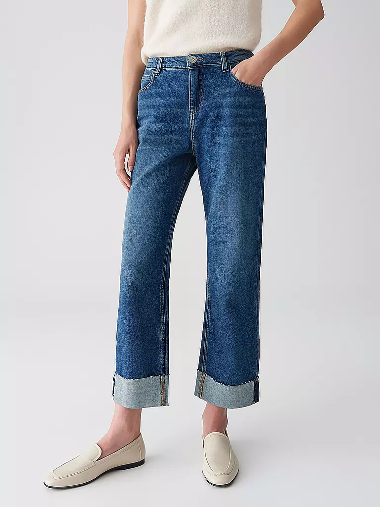 OPUS | Jeans Straight Fit LANI TURN UP | Blu