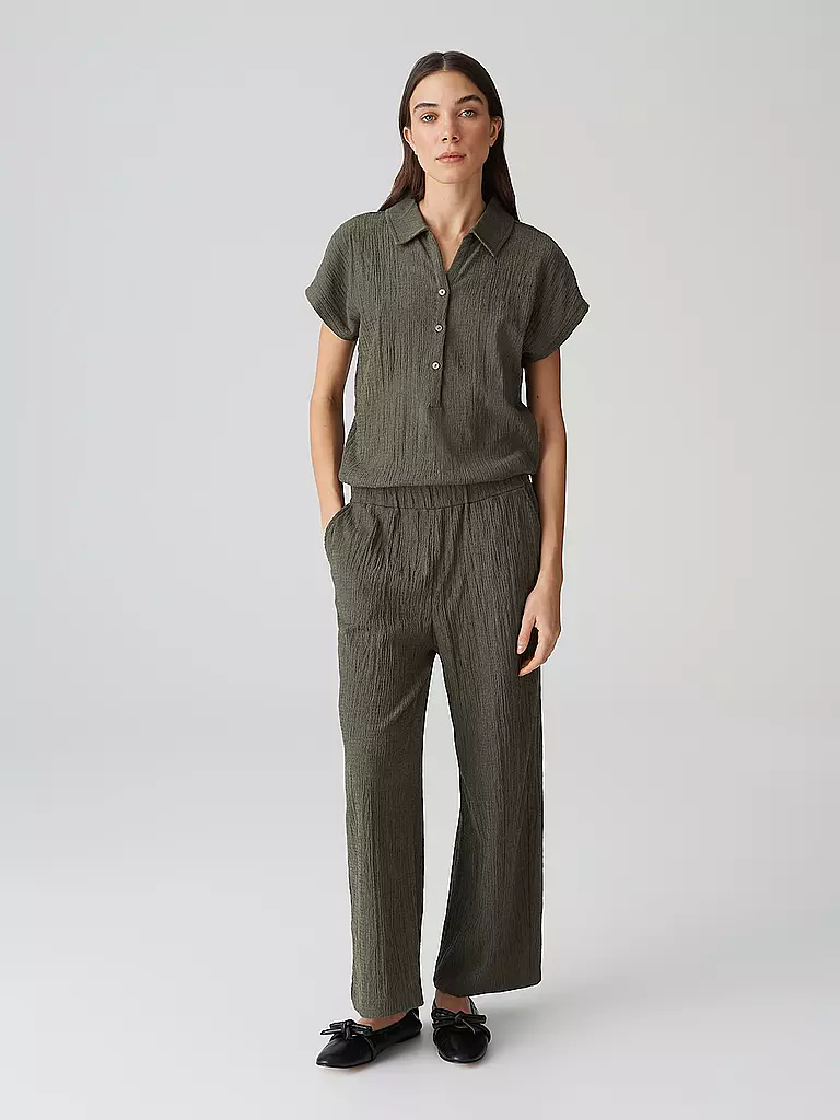 OPUS | Jumpsuit MELTI POLO | Oliva