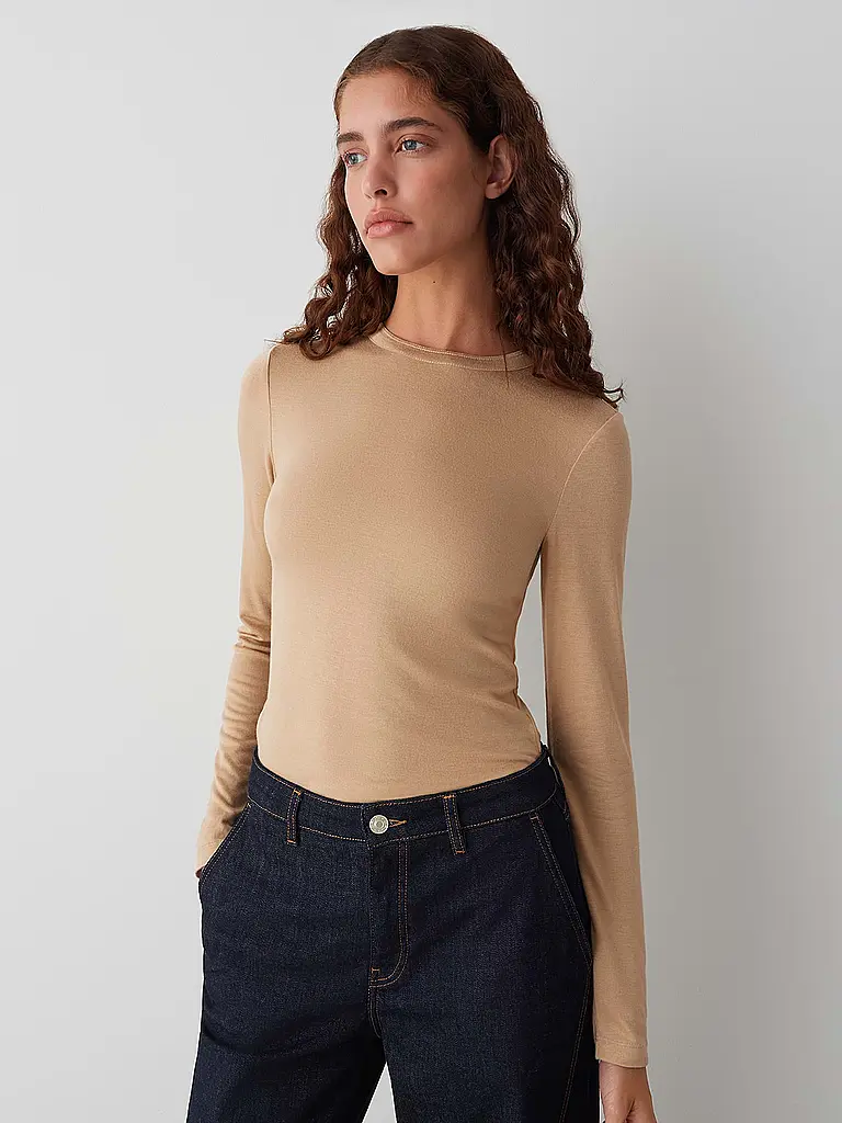 OPUS | Langarmshirt SIFA | Marrone chiaro