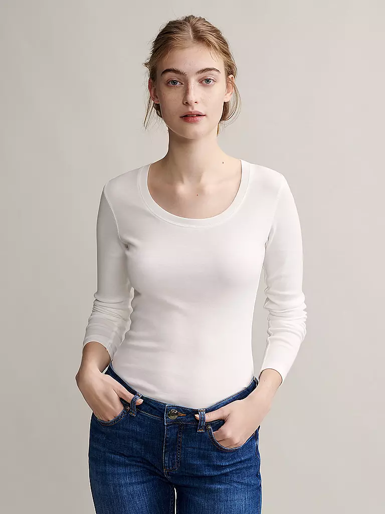 OPUS | Langarmshirt SORANA | Bianco