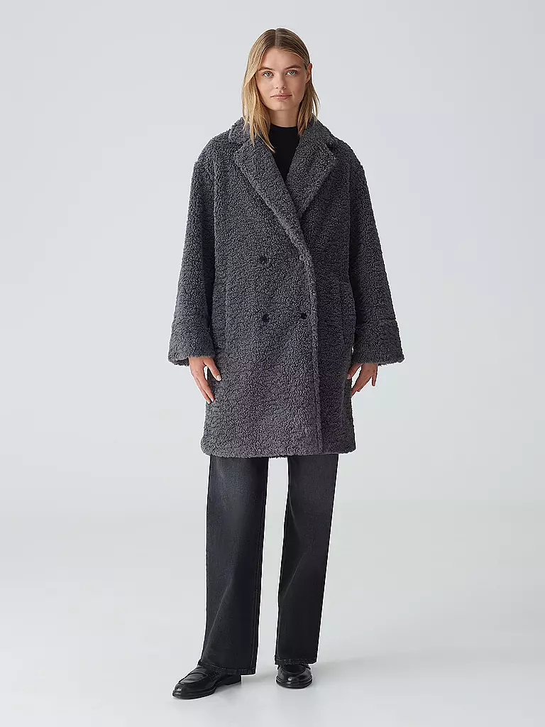 OPUS | Mantel in Felloptik HONISE | Grigio