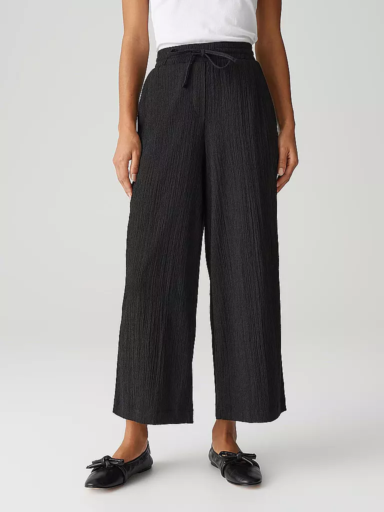 OPUS | Pantaloni a palazzo MILENI CRINKLE | Nero