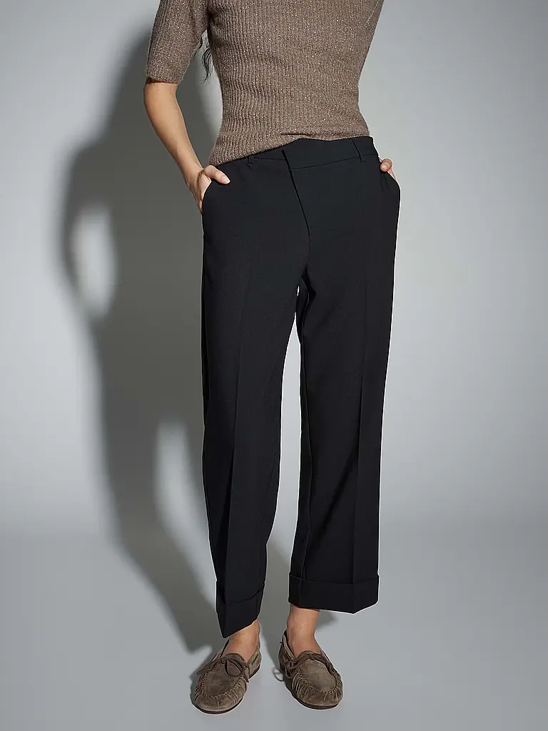 OPUS | Pantaloni business MEERI CRISSCROSS | Nero