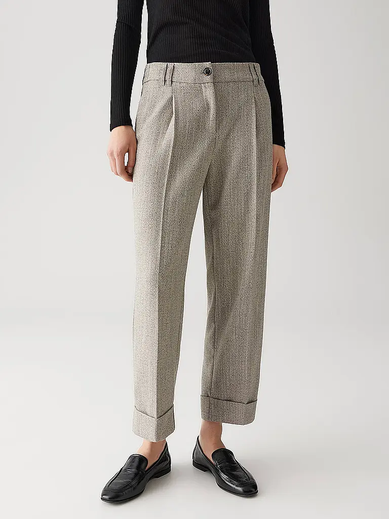 OPUS | Pantaloni business MEERI HERRINGBONE | Beige