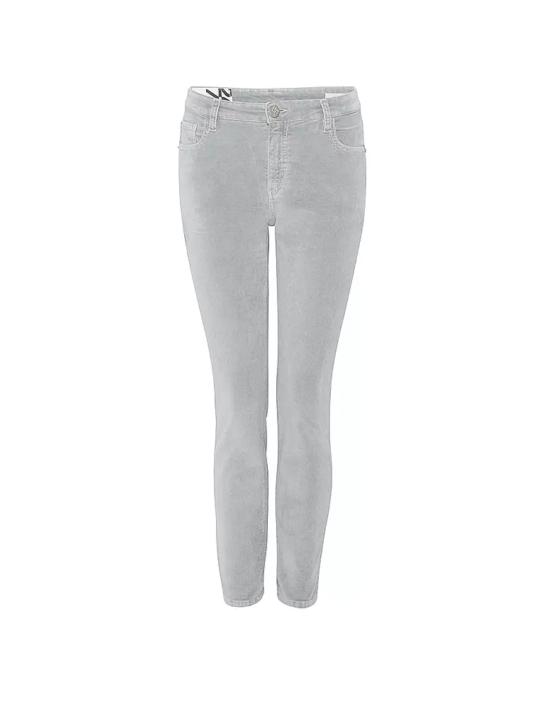 OPUS | Pantaloni di velluto a coste slim fit EVITA GLAZED | Grigio chiaro