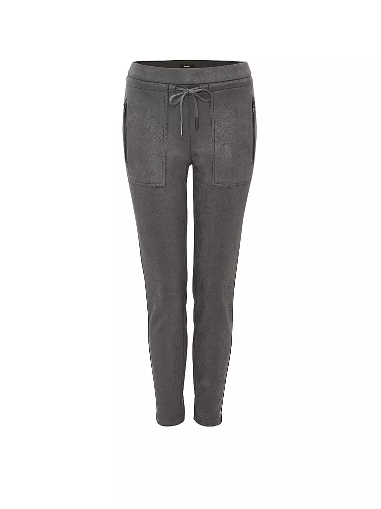 OPUS | Pantaloni effetto pelle ELVINA CARGO | Grigio