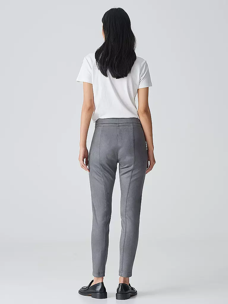 OPUS | Pantaloni effetto pelle ELVINA CARGO | Grigio