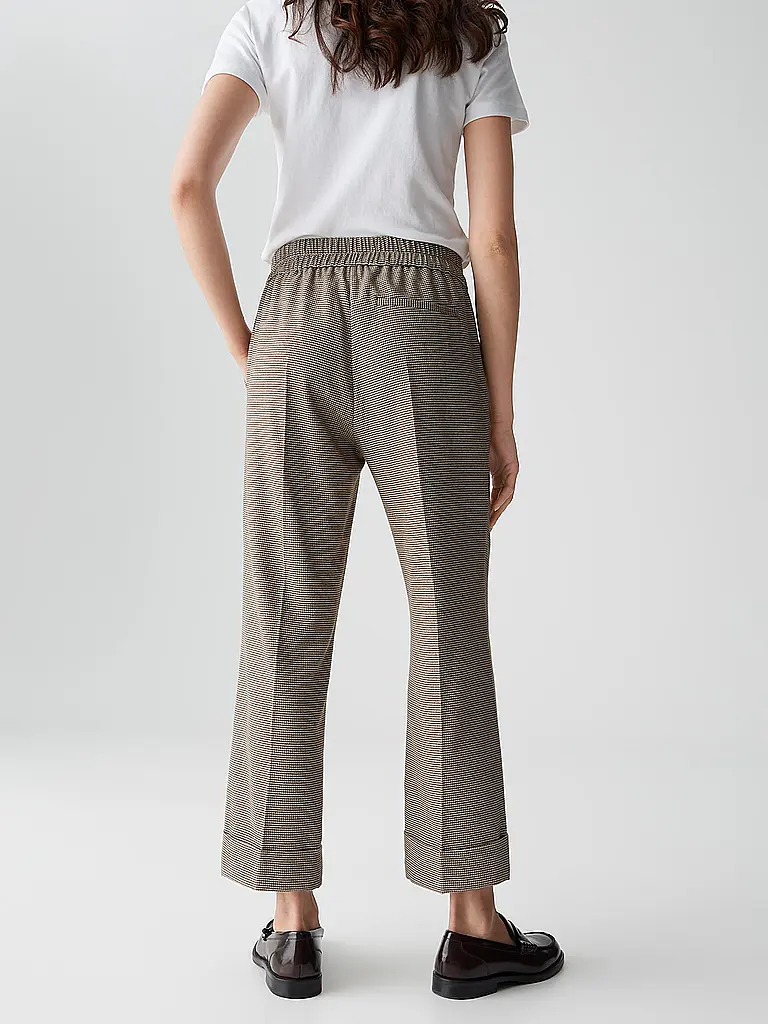 OPUS | Pantaloni Jogging Fit MAIKITO PEPITA | Marrone chiaro
