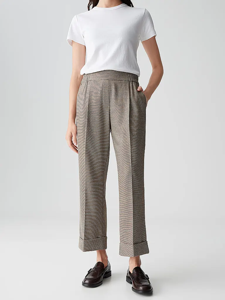 OPUS | Pantaloni Jogging Fit MAIKITO PEPITA | Marrone chiaro
