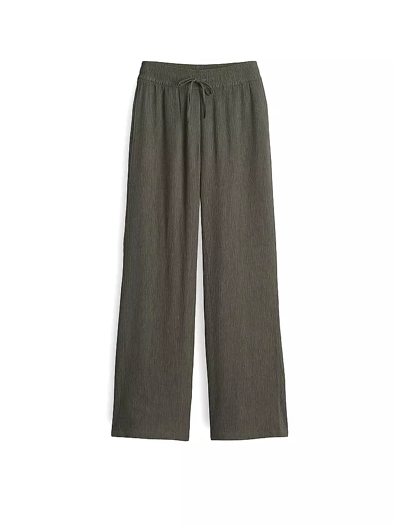 OPUS | Pantaloni Jogging Fit MAROU CRINKLE | Verde scuro
