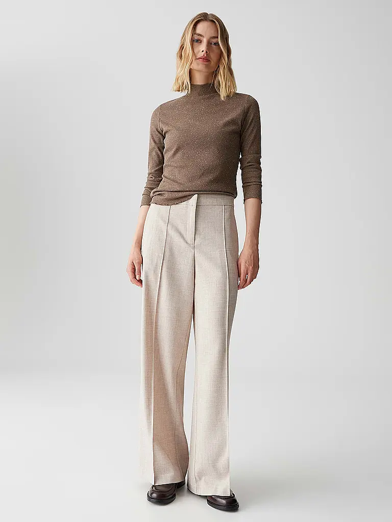 OPUS | Rollkragenpullover SUHANNA CURLY | Marrone