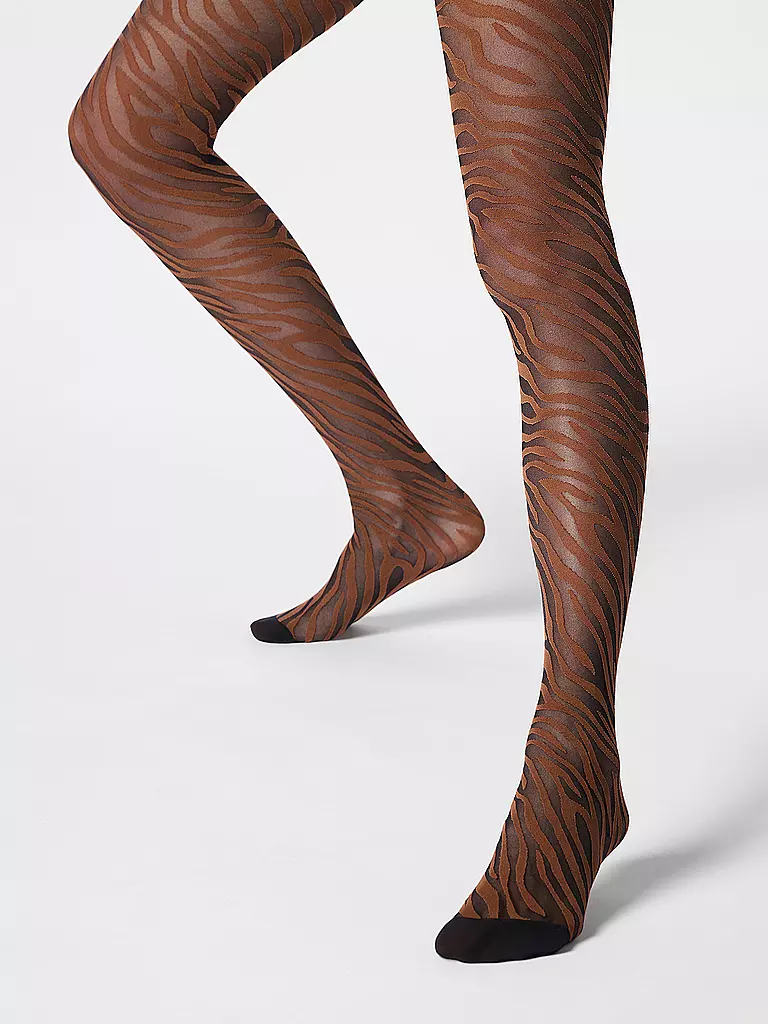 OROBLU | Collant alla moda SAVAGE ZEBRA 30 black / cacao | 