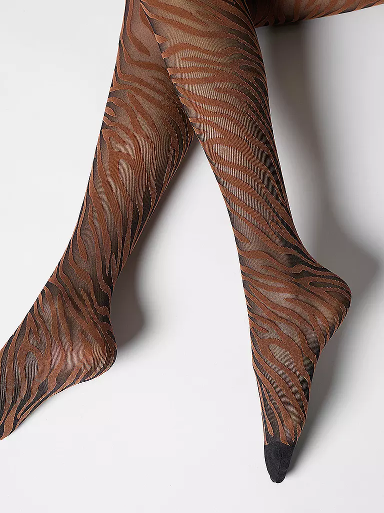 OROBLU | Collant alla moda SAVAGE ZEBRA 30 black / cacao | 