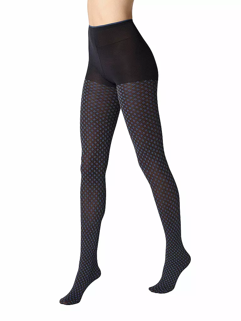 OROBLU | Collant alla moda TIE PATTERN 50 black / skiy | Blu