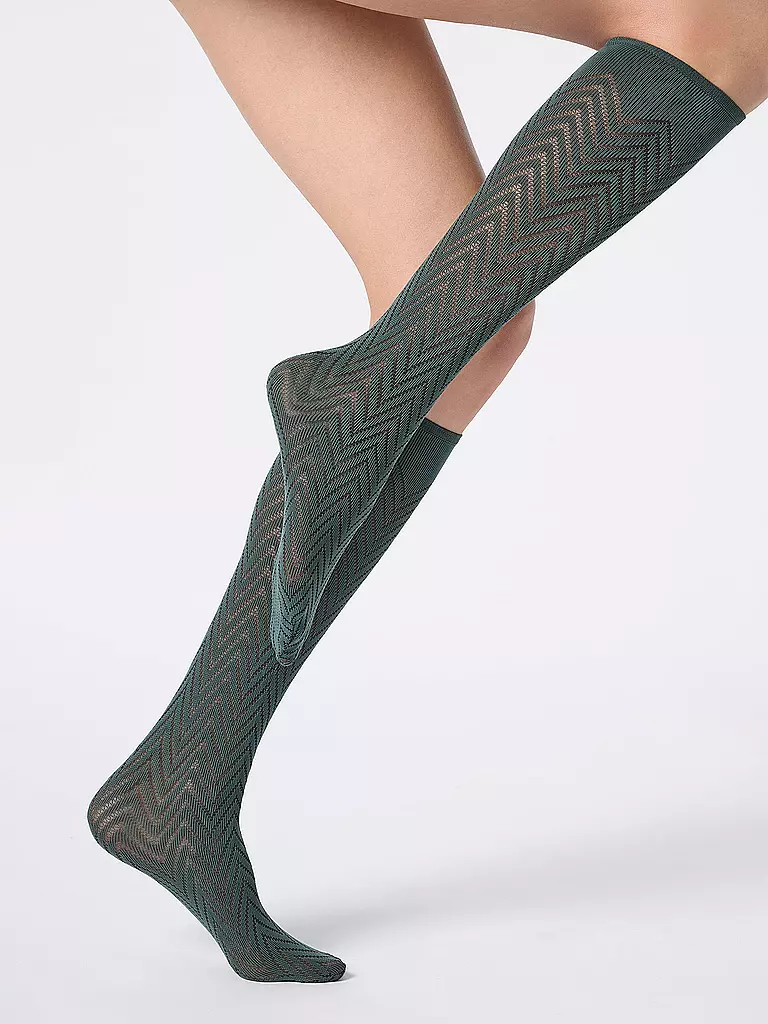 OROBLU | Kniestrümpfe TWEED 40 forest 2 | 
