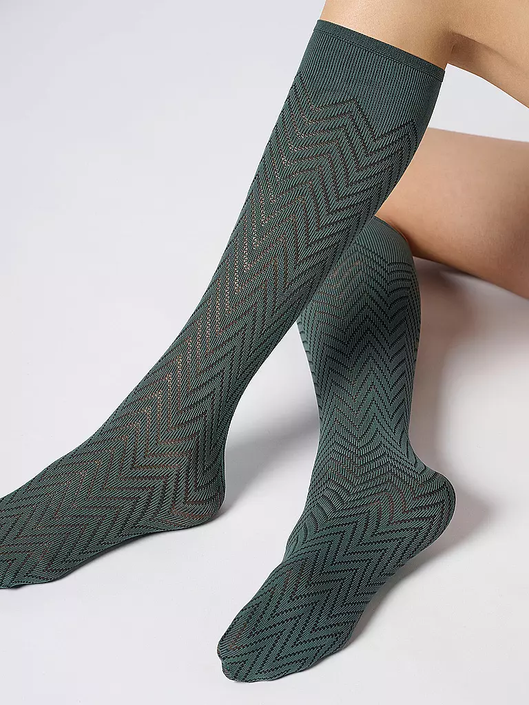 OROBLU | Kniestrümpfe TWEED 40 forest 2 | 